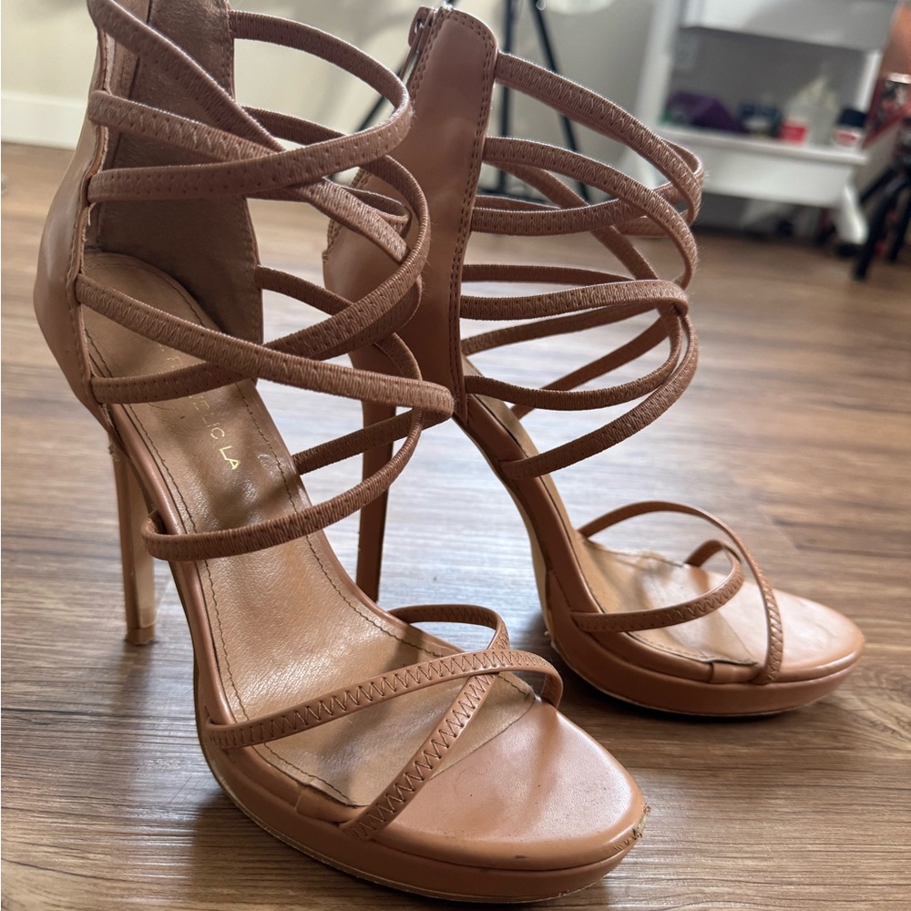 Tan Strappy Heels